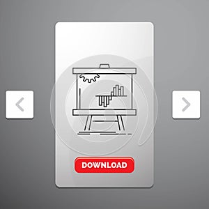 Business, chart, data, graph, stats Line Icon in Carousal Pagination Slider Design & Red Download Button