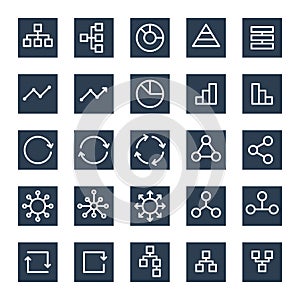 Business chart diagram outline icon, geometric graph symbol