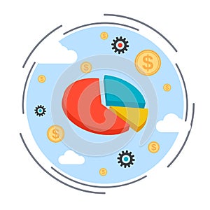 Business chart, financial statistics, market analysis concept