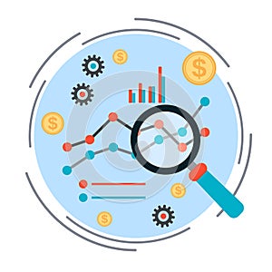 Business chart, financial statistics vector concept