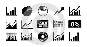Business Chart and Graph Icon Set for Data Visualization