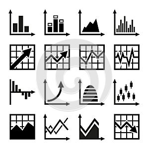 Business chart and graphics icons set