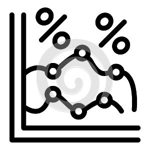 Business chart icon outline vector. Tax deduction