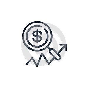 business chart icon vector from finance and business concept. Thin line illustration of business chart editable stroke. business