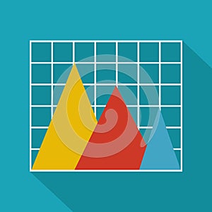 Business chart icon vector flat