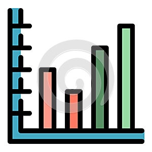 Business chart icon vector flat