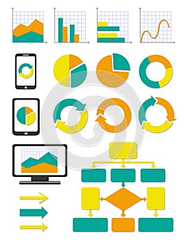 Business chart and info graph icons set