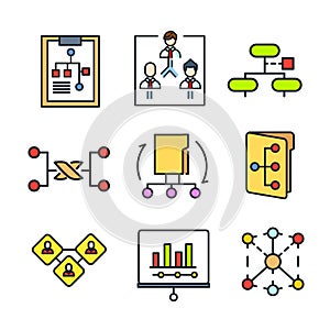 Business Chart Simple Icon Color Illustration