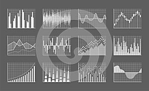 Business Charts Collection Vector Illustration