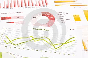 business charts, data analysis, marketing research, global economic summarizing report