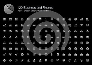 Business Charts Money Commerce Web Icon Set for Black Background