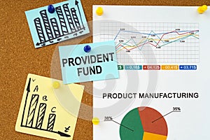 Business charts and stickers with the inscription hang on the board - PROVIDENT FUND