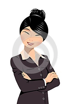 Business Chinese Woman With Folded Arms