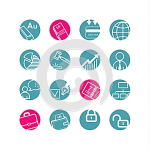 Business circle icons