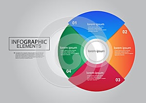 Business circle infographic chart elements vector design color