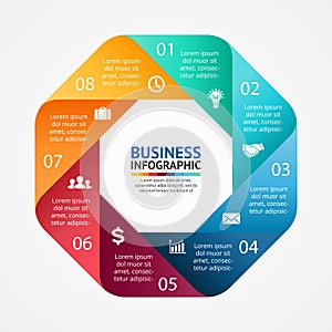 Business circle infographic, diagram with options