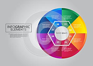 Business circle infographic elements step vector