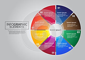 Business circle infographic elements vector color