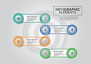 Business circle infographic template vector color design