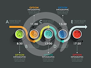 Business circle timeline banner
