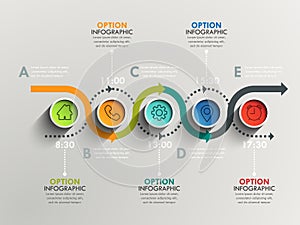 Business circle timeline banner