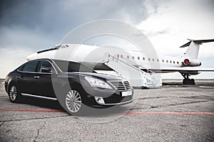 Business class service at the airport. Business class transfer. Airport shuttle