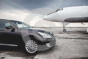 Business class service at the airport. Business class transfer. Airport shuttle