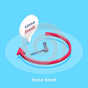 business clock icon, arrow and time limit
