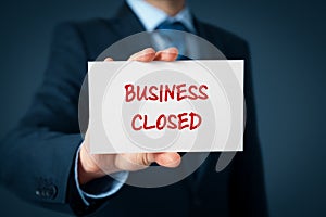 Business closed bankruptcy concept