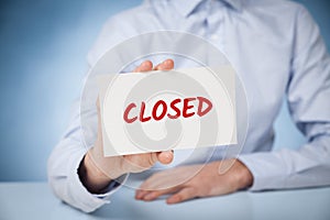 Business closed bankruptcy concept