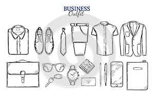 Business Clothing Sketch Set