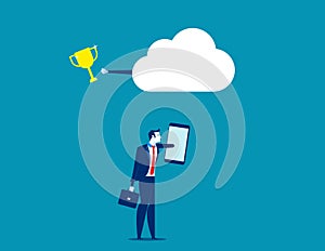 Business with cloud network technology. Concept business technology vector illustration