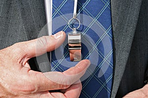 Business coach with whistle