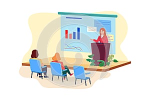 Business coaching Illustration concept on white background