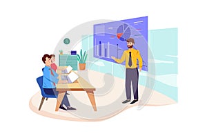 Business coaching Illustration concept on white background