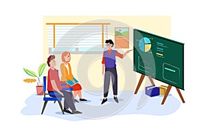 Business coaching Illustration concept on white background