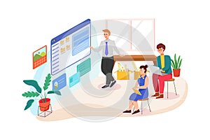 Business coaching Illustration concept on white background