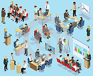 Business Coaching Isometric Collection