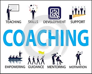 Business Coaching Leadership Mentoring Concept. Vector Illustration photo