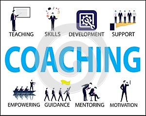 Business Coaching Leadership Mentoring Concept. Vector Illustration