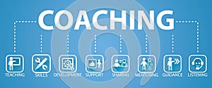 Business Coaching Leadership Mentoring Concept. Vector Illustration