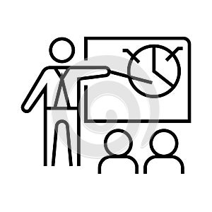 Business coaching line icon, concept sign, outline vector illustration, linear symbol.