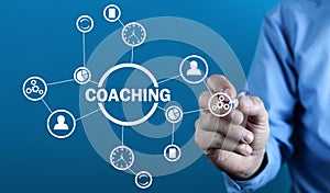 Business Coaching. Personal development concept. Concept of technology, internet