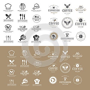 Business coffe resto menu symbol logo design vector