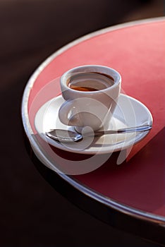 Business Coffee break in Paris. Cup, outdoor, caffeine.