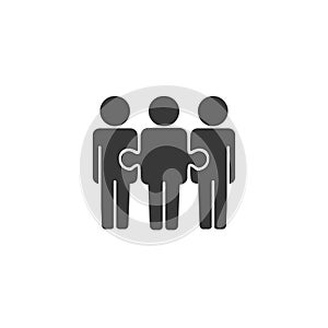 Business collaboration icon, teamwork puzzle, people team for work in office, concept partnership