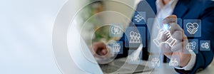 Business collaboration, matching, growth strategies concept. Business ecosystems and partnerships. photo