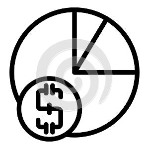 Business collaboration pie chart icon, outline style