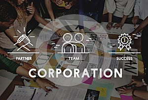 Business Collaboration Teamwork Corporation Concept