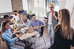 Business colleagues in conference meeting room